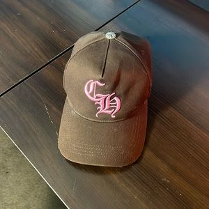 Used Chrome hearts CH baseball hat brown/pink
